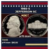 1985-s Proof Jefferson Nickel 5c pr70 dcam SEGS