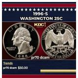 1996-s Proof Washington Quarter 25c pr70 dcam SEGS
