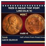 1929-d Lincoln Cent Near Top Pop! 1c ms66 rd SEGS