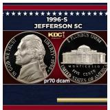 1996-s Proof Jefferson Nickel 5c pr70 dcam SEGS