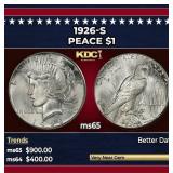 1926-s Peace Dollar $1 Grades ms65