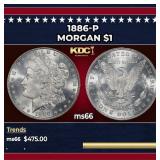 1886-p Morgan Dollar $1 Grades ms66