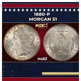 1880-p Morgan Dollar $1 Grades ms63