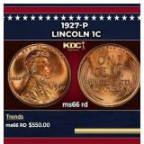 1927-p Lincoln Cent 1c Grades ms66 rd