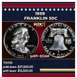1959 Proof Franklin Half Dollar 50c pr67+ DCAM SEG