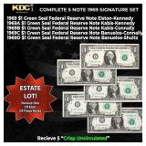 Complete 1969 $1 Green Seal Federal Reserve Note S