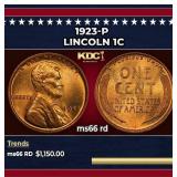1923-p Lincoln Cent 1c ms66 rd SEGS