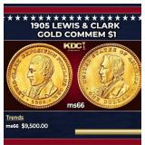 1905 Lewis & Clark Gold Commem Dollar 1 ms66 SEGS