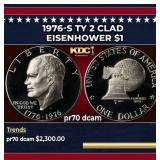 1976-s Ty 2 Clad Proof Eisenhower Dollar $1 pr70 d