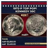 1972-p Kennedy Half Dollar TOP POP! 50c ms67+ SEGS