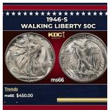 1946-s Walking Liberty Half Dollar 50c Grades ms66