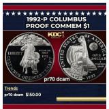 1992-P Columbus Proof Modern Commem Dollar $1 pr70