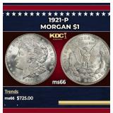 1921-p Morgan Dollar $1 Grades ms66
