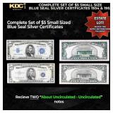 Complete Set of $5 Small Size Blue Seal Silver Cer