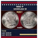 1885-p Morgan Dollar $1 Grades ms65+