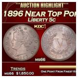 1896 Liberty Nickel Near Top Pop 5c ms66 SEGS
