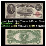 1917 $2 Large Size Legal Tender Note Thomas Jeffer