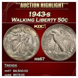 1943-s Walking Liberty Half Dollar 50c ms67 SEGS