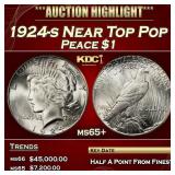 1924-s Peace Dollar Near Top Pop $1 ms65+ SEGS