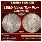 1889 Liberty Nickel Near Top Pop 5c ms67 SEGS