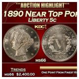 1890 Liberty Nickel Near Top Pop 5c ms66 SEGS