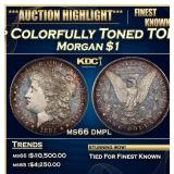 1884-p Morgan Dollar Colorfully Toned TOP POP! $1