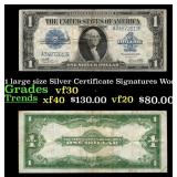 1923 $1 large size Silver Certificate Grades vf++