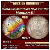 1883-o Morgan Dollar Rainbow Toned Near TOP POP! $