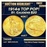 1914-s Gold St. Gaudens Double Eagle TOP POP! $20
