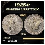 1928-p Standing Liberty Quarter 25c Grades ms63