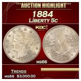 1884 Liberty Nickel 5c ms66 SEGS