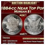 1884-cc Morgan Dollar Near Top Pop $1 ms67+ SEGS