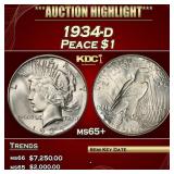 1934-d Peace Dollar $1 ms65+ SEGS