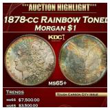 1878-cc Morgan Dollar Rainbow Toned $1 ms65+ SEGS