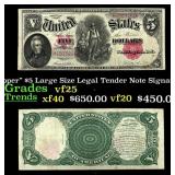 1907 $5 Large Size Legal Tender Note "WoodChopper"