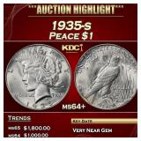 1935-s Peace Dollar $1 ms64+ SEGS