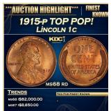 1915-p Lincoln Cent TOP POP! 1c ms68 rd SEGS