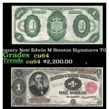 1891 $1 Treasury Note Edwin M Stanton Grades Choic