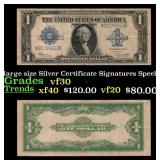1923 $1 large size Silver Certificate Grades vf++