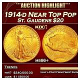 1914-d Gold St. Gaudens Double Eagle Near Top Pop