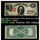 1917 $1 Large Size Legal Tender Note Grades vf+ Si