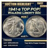 1941-s Walking Liberty Half Dollar TOP POP! 50c ms