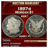 1897-s Morgan Dollar Colorfully Toned $1 ms66+ SEG