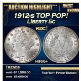 1912-s Liberty Nickel TOP POP! 5c ms66+ SEGS