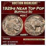 1929-s Buffalo Nickel Near Top Pop 5c ms66+ SEGS
