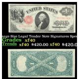 1917 $1 Large Size Legal Tender Note Grades xf Sig