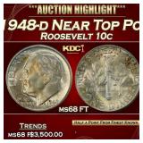1948-d Roosevelt Dime Near Top Pop 10c ms68 FT SEG
