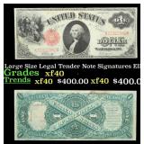 1917 $1 Large Size Legal Tender Note Grades xf Sig