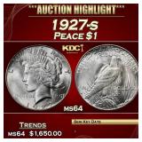 1927-s Peace Dollar $1 ms64 SEGS