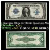 1923 $1 large size Silver Certificate Grades xf Si